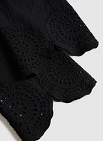 Floral Embroidered Capris