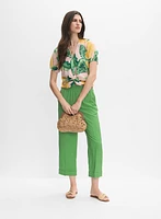 Blouse tropicale à ourlet torsadé