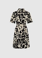 Geometric Print Shirt-Dress