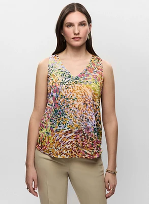 Abstract Print Sleeveless Blouse