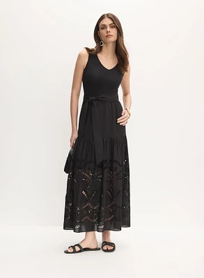 Robe maxi en coton à découpes
