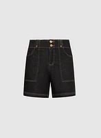 Double-Button Jean Shorts