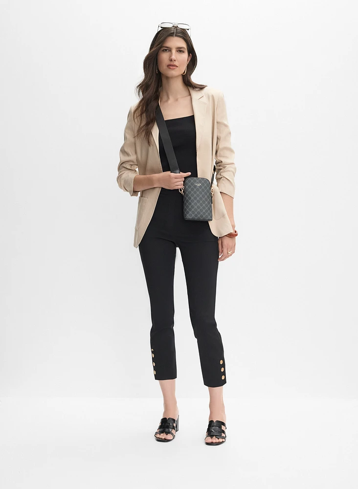 Buttoned Hem Capris