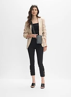 Buttoned Hem Capris