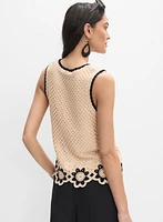 Crochet Floral Knit Tank
