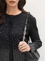 Cardigan orné écourté