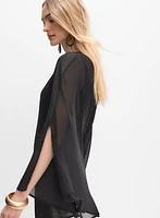 Asymmetric Chiffon Cape