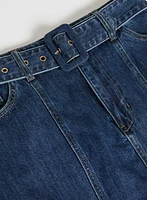 Jupe midi en jean à ceinture