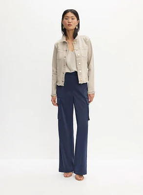 Veste en jean et pantalon cargo en satin