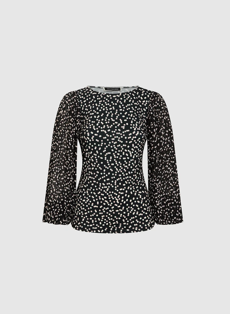 Haut à motif pois