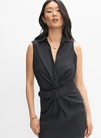 Robe ceinturée en mélange de lin