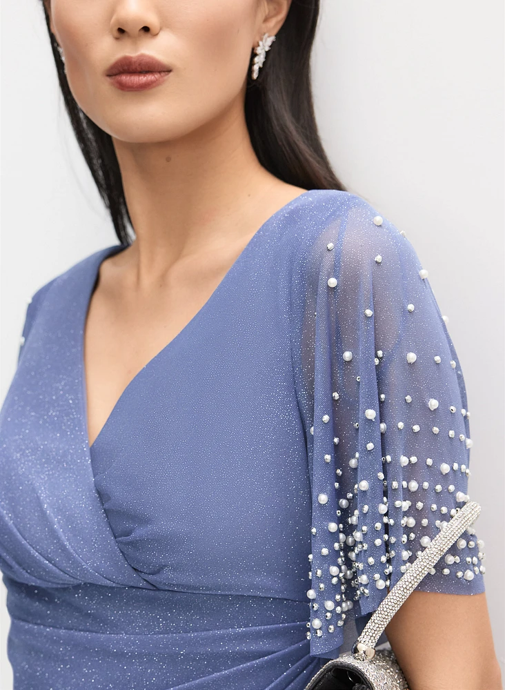 Robe de soirée scintillante à perles