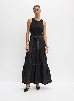 Robe maxi à jupe étagée