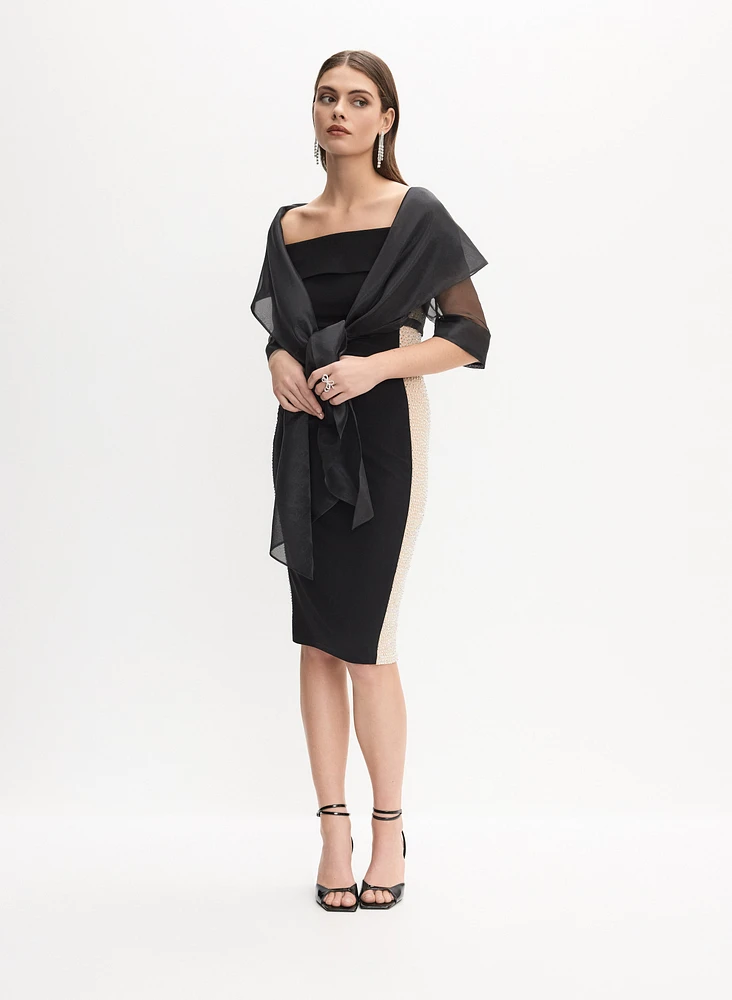 Boléro en organza avec lien à nouer