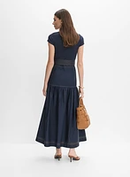 Robe ajustée et évasée en coton