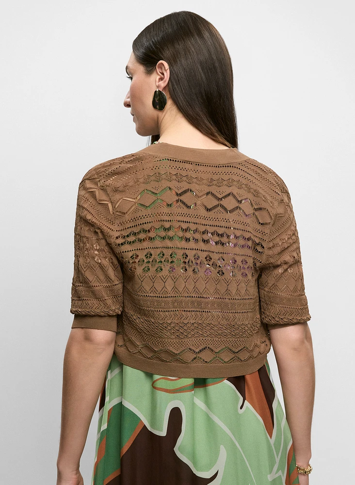 Boléro en tricot pointelle