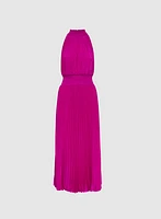 Robe plissée en satin
