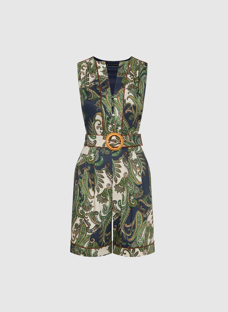 Short Paisley Jumpsuit