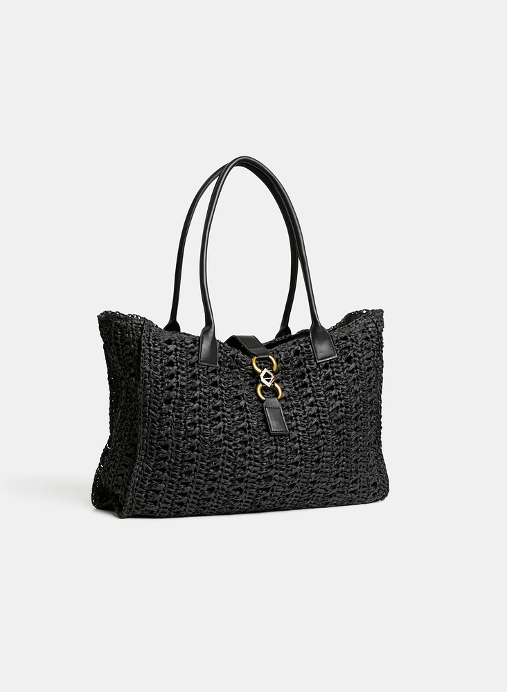 Woven Straw Tote Bag