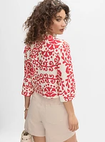 Blouse à motifs en lin