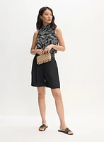 Débardeur à motif feuilles et short taille haute