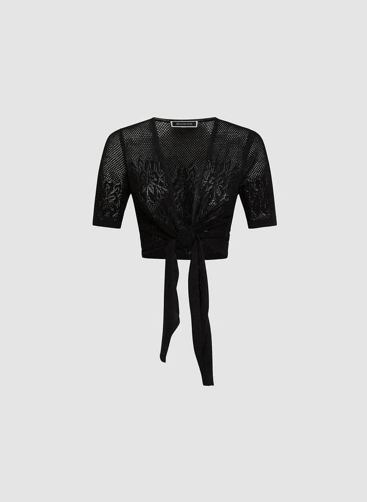 Cardigan Essentiels en tricot floral