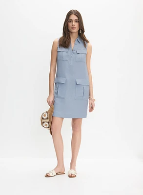 Linen Pocket Detail Dress