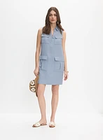 Linen Pocket Detail Dress