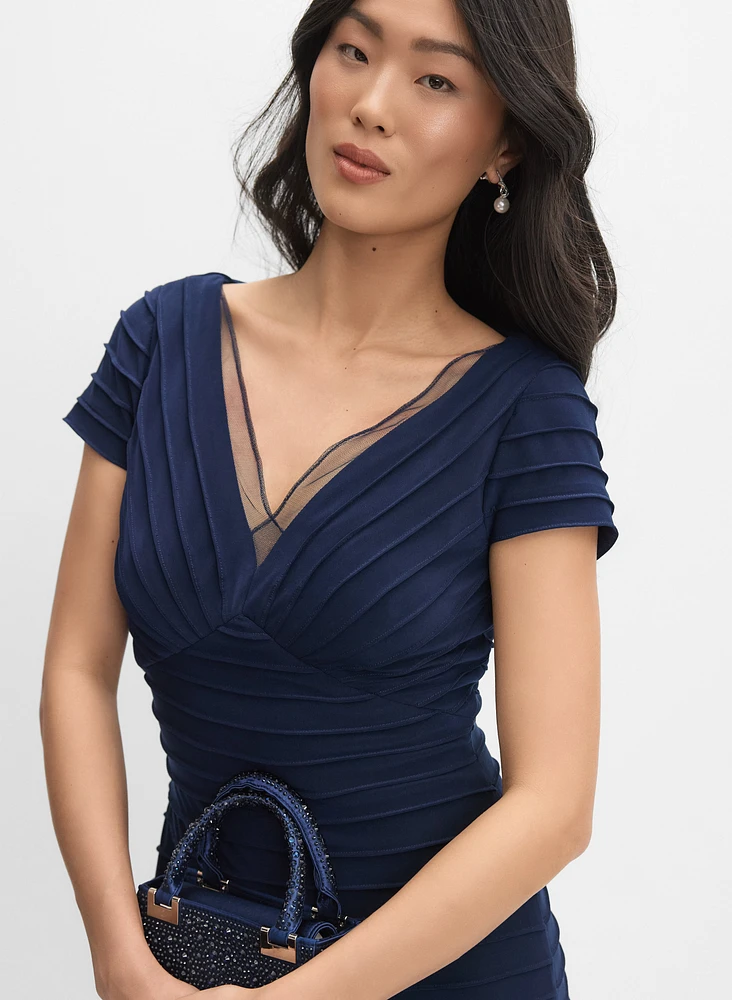 Adrianna Papell - Mesh Illusion Banded Dress
