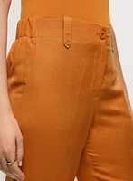 Pantalon capri Essentiels en mélange de lin