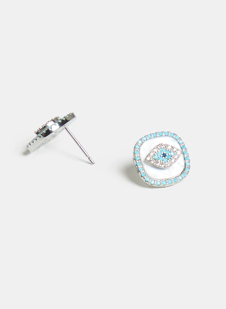Resin Eye Motif Earrings