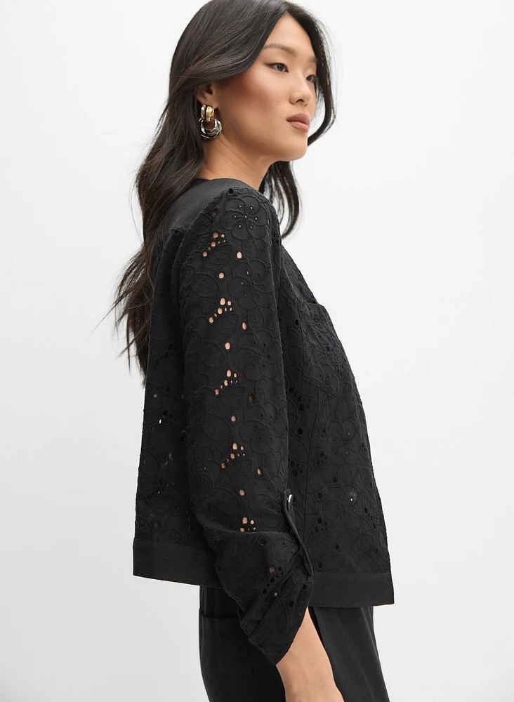 Lace Crew Neck Jacket