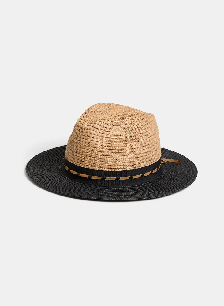 Two-Tone Straw Hat