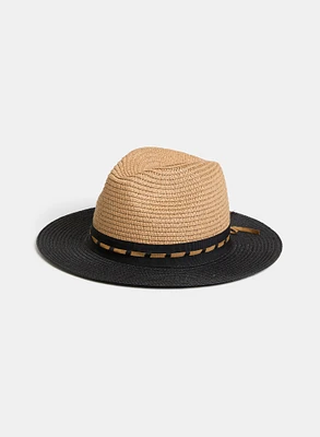 Chapeau en paille à deux tons