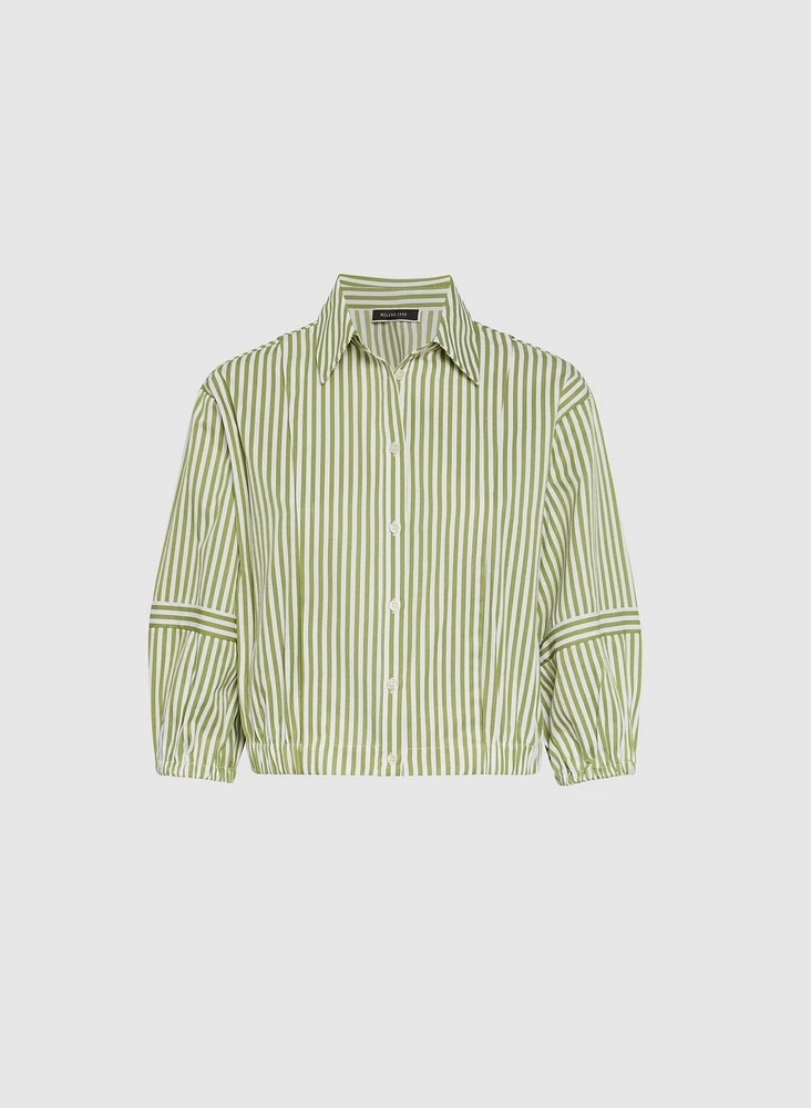 Striped Button-Down Blouse