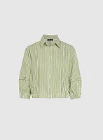 Striped Button-Down Blouse