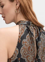 Baroque Print Satin Dress