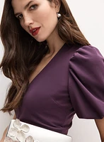 Fitted V-Neck Dress