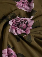 Rose Print Flounce Top