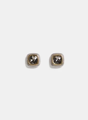 Faceted Square Stone Earrings