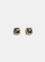 Faceted Square Stone Earrings
