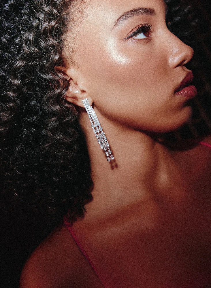 Boucles d'oreilles avant arrière à zircons cubiques