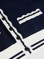 Cardigan à bordure rayée