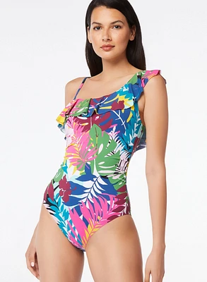 Bleu by Rod Beattie - Maillot de bain une pièce asymétrique à volant