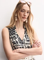 Robe maxi à motif floral géométrique