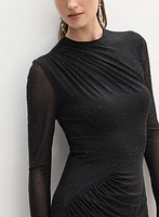 Robe ornée à col montant