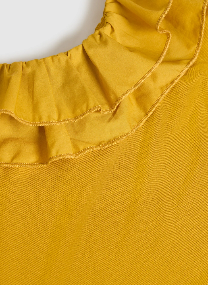 Ruffled Sleeveless Scoop Neck Top