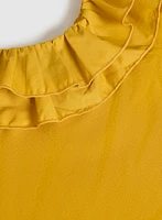 Ruffled Sleeveless Scoop Neck Top