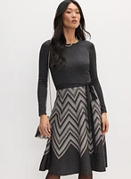 Chevron Print Sweater Dress