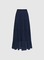 Jupe maxi en chiffon plissée